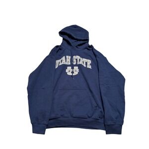 Utah State Aggies Fanatics Navy Blue Hoodie Sweatshirt Men Large NCAA